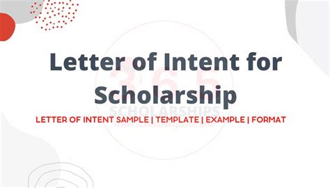 Letter of Intent (LOI) for Scholarship .